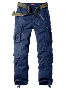 men's bdu casual military pants, tactical wild army combat acu rip stop camo cargo work pants trousers with 8 pockets #7533 navy blue 30