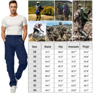 Men's BDU Casual Military Pants, Tactical Wild Army Combat ACU Rip Stop Camo Cargo Work Pants Trousers with 8 Pockets #7533 Navy Blue 30