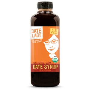 date lady date syrup 3 lb squeeze bottle | 1 ingredient: 100% organic dates. vegan, paleo, gluten-free & kosher | also known as silan, date honey and date nectar | sugar substitute