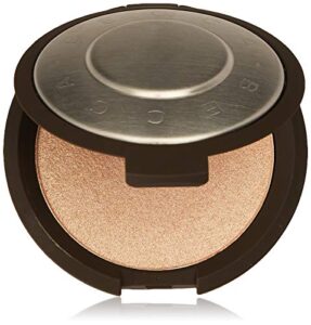 becca shimmering skin perfector pressed highlighter, champagne pop for women, soft gold with peachy-pink pearl, 0.28 oz