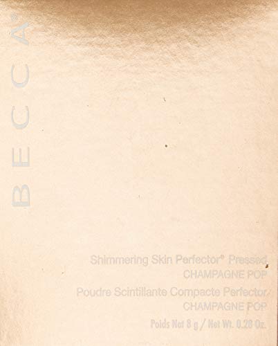 BECCA Shimmering Skin Perfector Pressed Highlighter, Champagne Pop for Women, Soft Gold with Peachy-Pink Pearl, 0.28 Oz