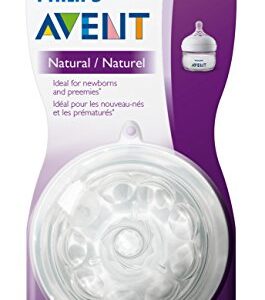 Philips Avent Natural Baby Bottle Nipple, First Flow Nipple, 2 Pack, Clear