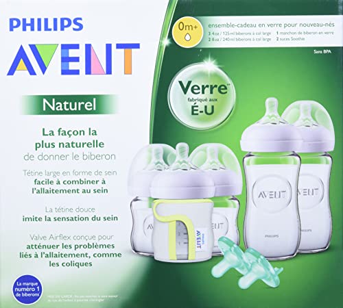 Philips Avent Natural Glass Bottle Baby Gift Set, SCD201/01