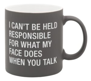 about face designs hilarious say what collection - gifts for him stoneware mug/cup, 20-ounce, responsible