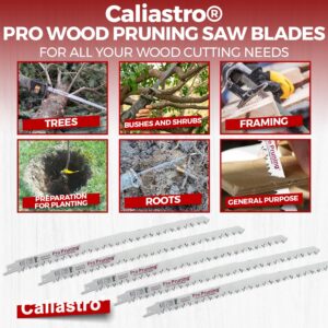 Caliastro 12-Inch Wood Pruning Saw Blades for Reciprocating/Sawzall Saws - 5 Pack