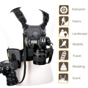 Cotton Carrier G3 Dual Camera Harness for 2 Camera's Gray