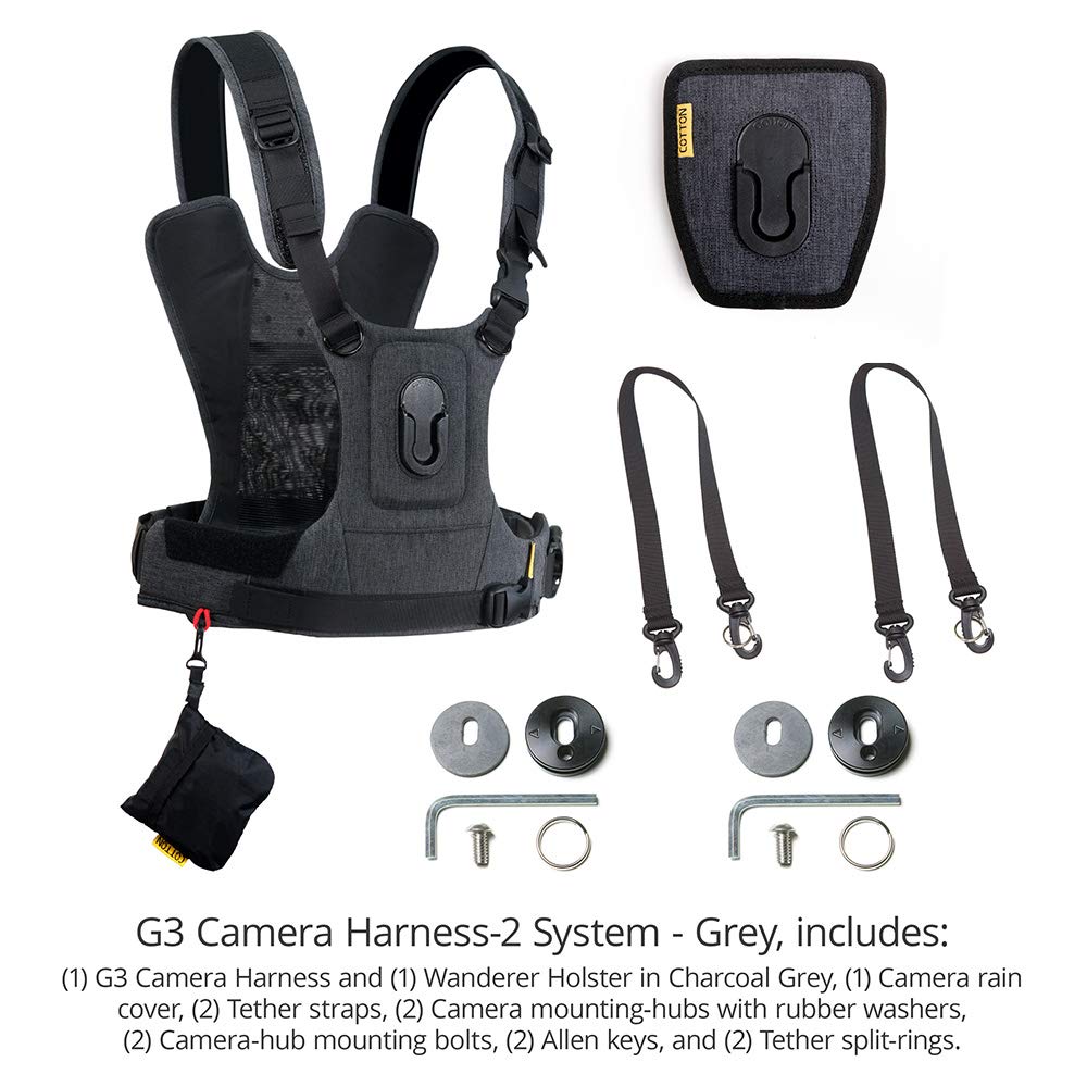 Cotton Carrier G3 Dual Camera Harness for 2 Camera's Gray