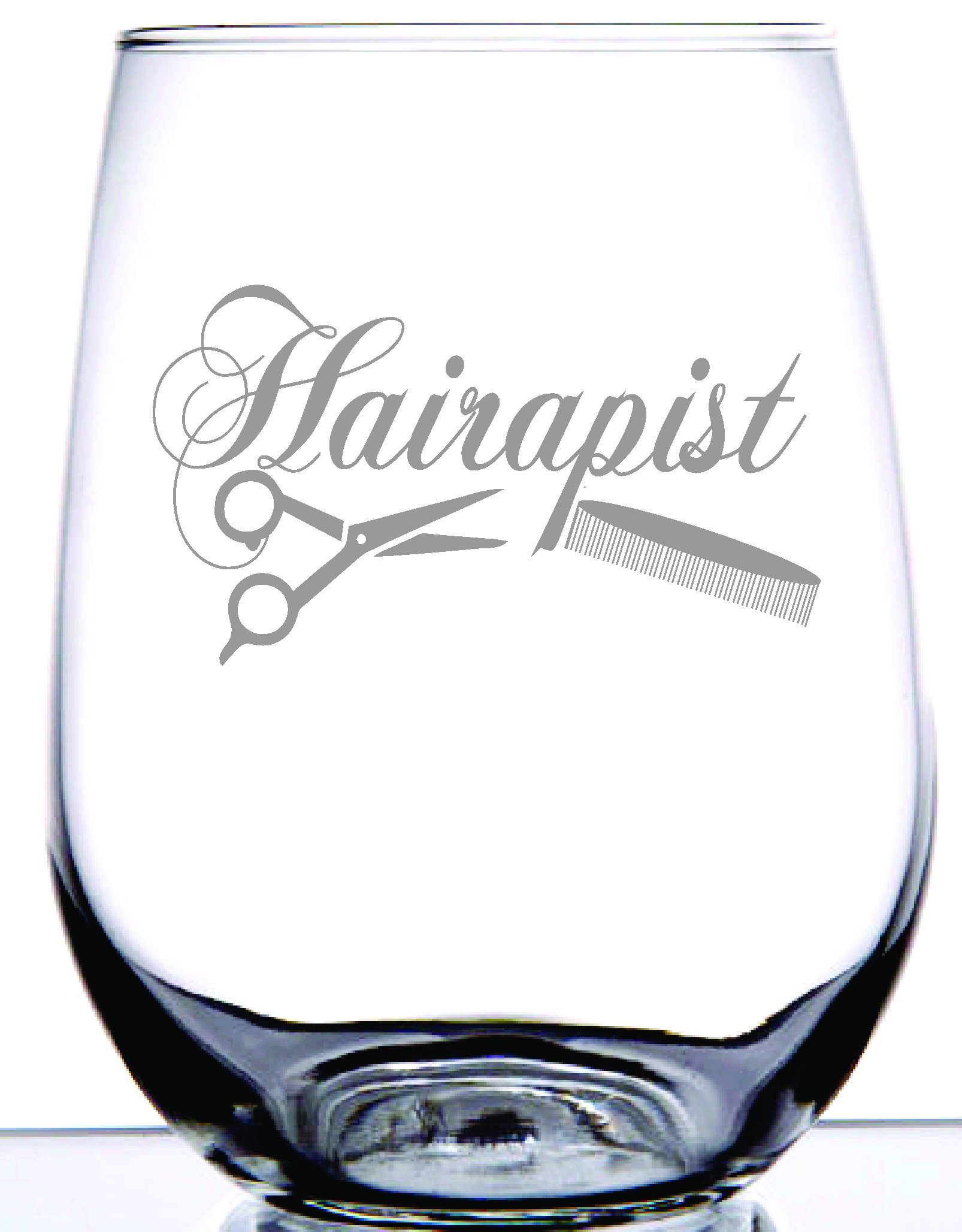 IE Laserware Hairapist Stemless Wine Glass | Elegantly Stylish Glass for Hairdresser Stylist Barber Beautician | Men or Women | Laser Etching Creates Frosted Design