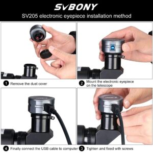 SVBONY SV205 Planetary Camera, 7.05MP USB3.0 Electronic Eyepiece, 1.25 Inches Telescope Camera, Suitable for Entry Level Astrophotography