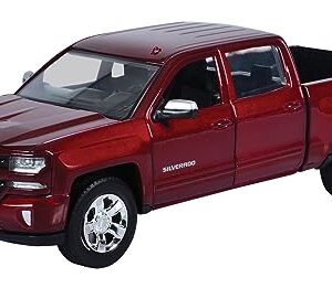 Motor Max 2017 Chevy Silverado 1500 LT Z71 Crew Cab Pick-Up Truck, Candy Red 79348/16D - 1/24 Scale Diecast Model Toy Car but NO Box