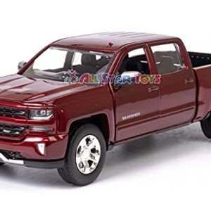 Motor Max 2017 Chevy Silverado 1500 LT Z71 Crew Cab Pick-Up Truck, Candy Red 79348/16D - 1/24 Scale Diecast Model Toy Car but NO Box