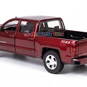 Motor Max 2017 Chevy Silverado 1500 LT Z71 Crew Cab Pick-Up Truck, Candy Red 79348/16D - 1/24 Scale Diecast Model Toy Car but NO Box