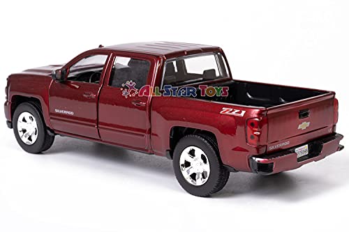 Motor Max 2017 Chevy Silverado 1500 LT Z71 Crew Cab Pick-Up Truck, Candy Red 79348/16D - 1/24 Scale Diecast Model Toy Car but NO Box