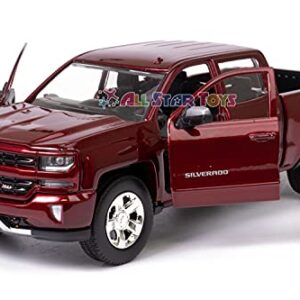 Motor Max 2017 Chevy Silverado 1500 LT Z71 Crew Cab Pick-Up Truck, Candy Red 79348/16D - 1/24 Scale Diecast Model Toy Car but NO Box