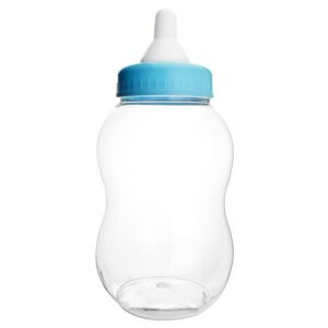 homeford jumbo milk bottle coin bank baby shower plastic container, 15-inch, light blue