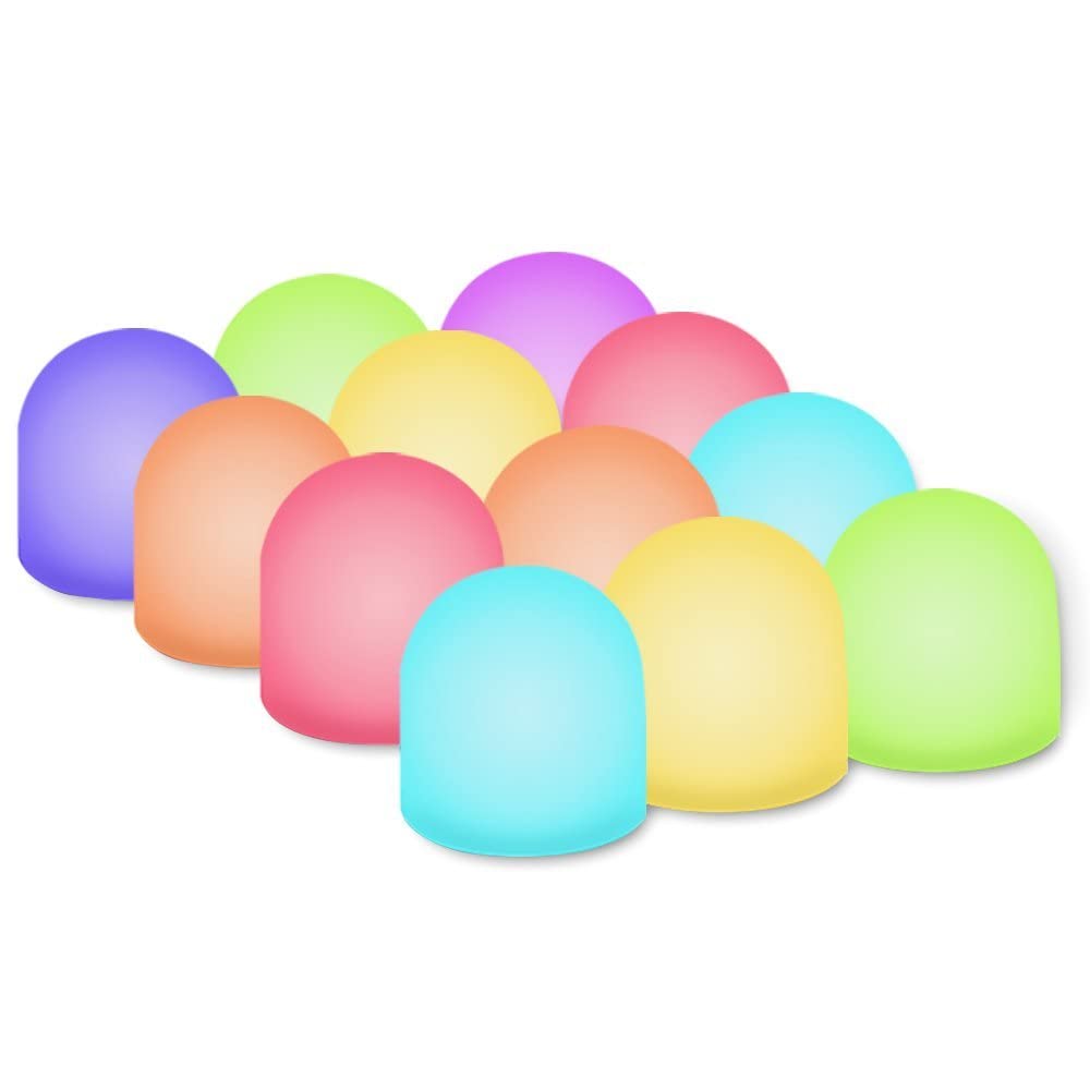 Novelty Place Color Changing Mini Nightlight, Multicolor LED Mood Lighting - Night Light for Kid's Bedroom, Bathroom, Living Room - Battery Powered (Pack of 12)