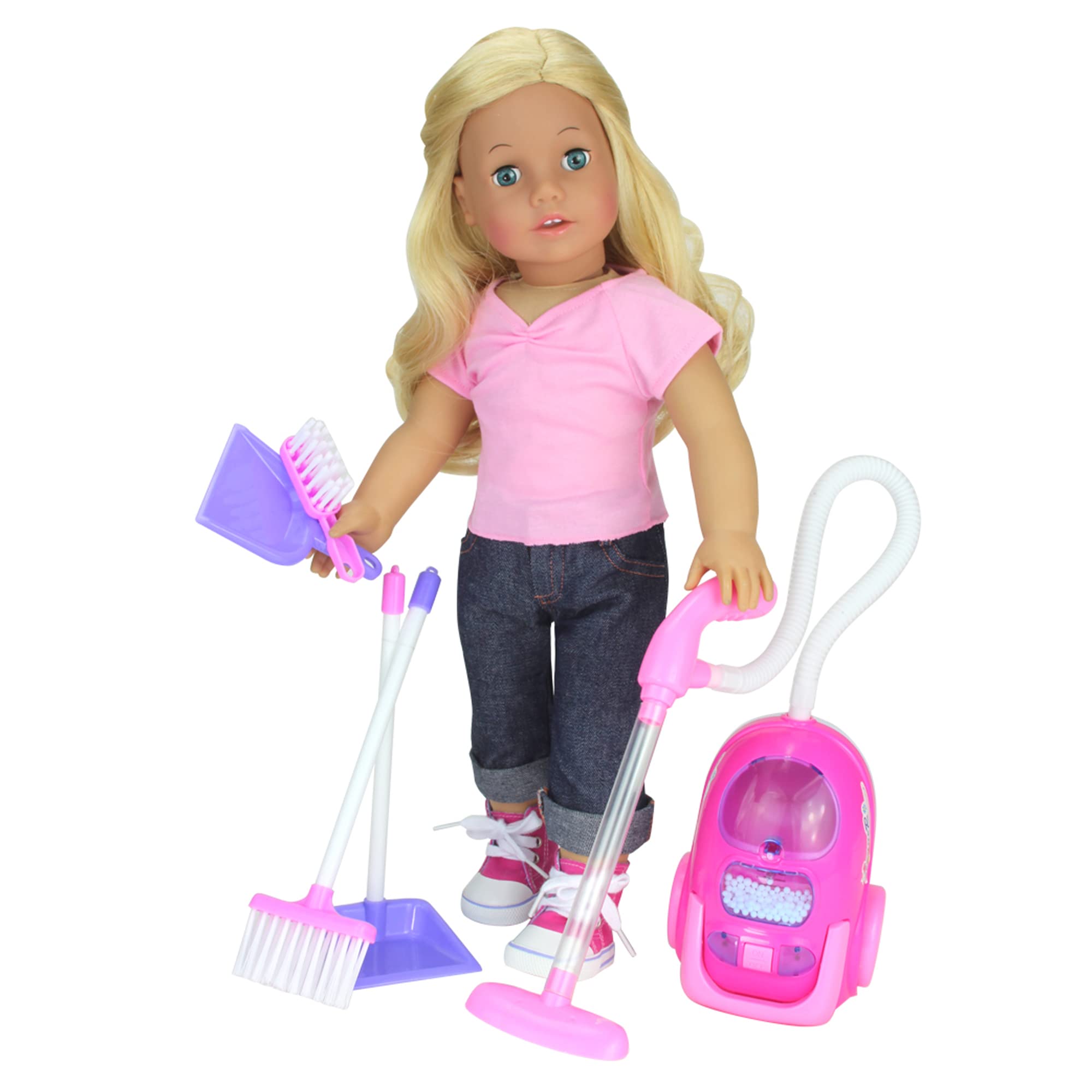 Sophia's Vacuum Cleaner Set for 18" Dolls, Pink/Purple