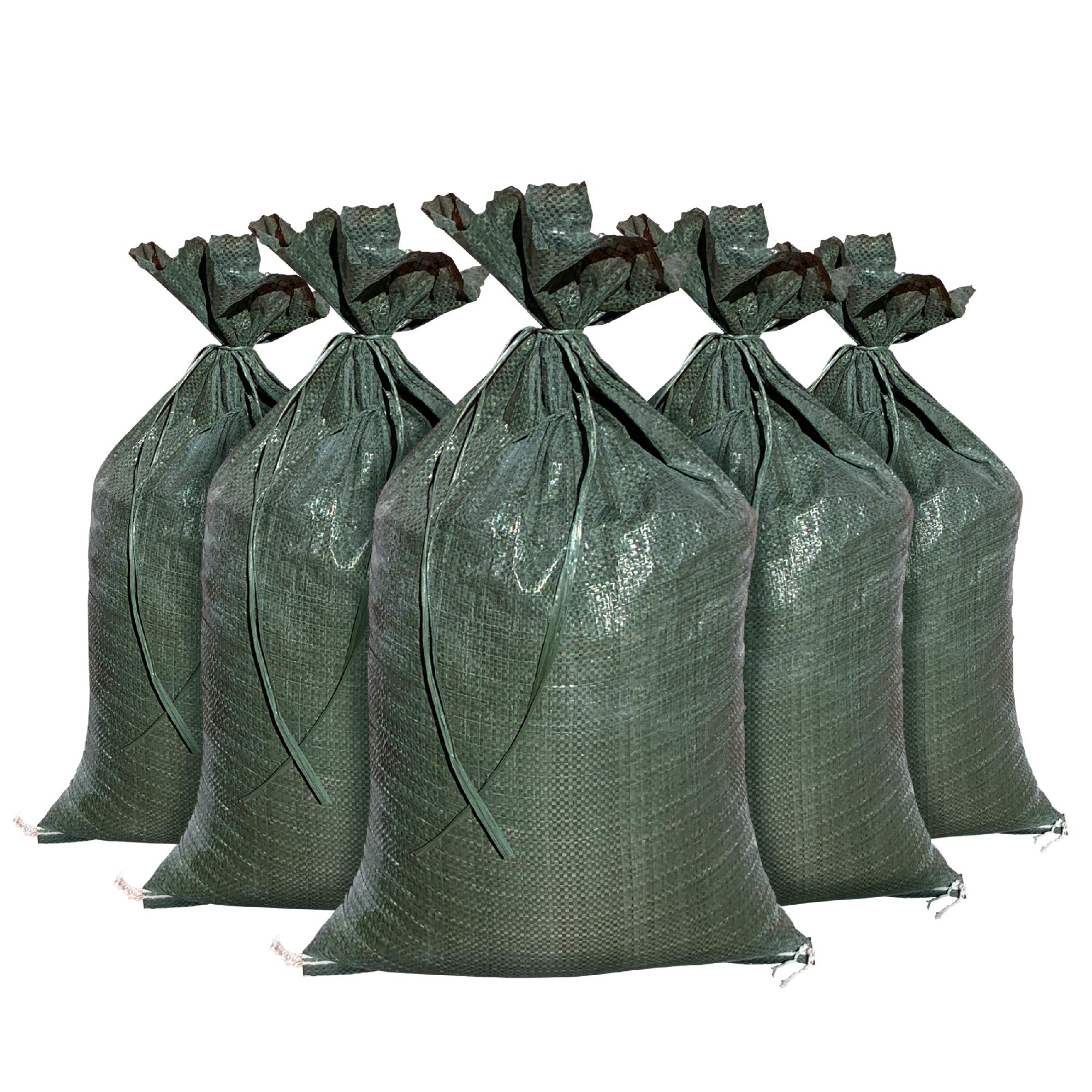 Sandbaggy - Heavy Duty Empty Sandbags For Flooding (14" X 26") - Poly Sand Bags For Flood Barrier, Weight, Construction, Earth Bag Homes - Reusable, UV Resistant - Tie Strings Attached (10 Bags)