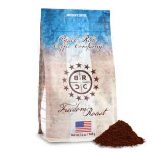 black rifle coffee company freedom roast, medium roast ground coffee, 12 oz bag