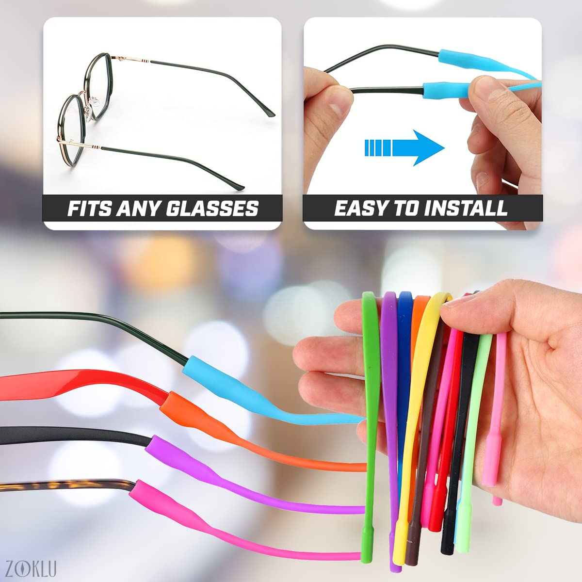 12Pcs Eye Glasses Holders Around Neck - Sports Glasses Straps Sunglasses Holder Straps with Hooks Kids Sunglasses Strap for Women - Safety Glasses Strap for Men Holder Eyeglass Straps for Glasses