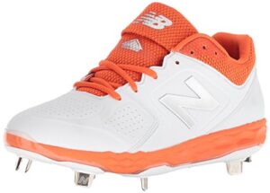 new balance women's fresh foam velo v1 metal softball shoe, orange/white, 5.5 m us