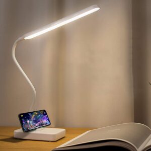 maythank cordless desk table lamp reading light rechargeable battery 2200m,touch 3 led modes,dimmable,small,gooseneck, highest 17.7",lamp for kids bedroom bedside