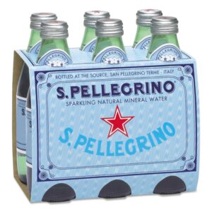 san pellegrino 80087 sparkling natural mineral water, 8 oz bottle, 24/carton