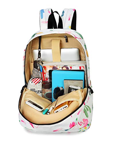 Joymoze Waterproof Cute School Backpack for Boys and Girls Lightweight Chic Prints Bookbag Flamingo