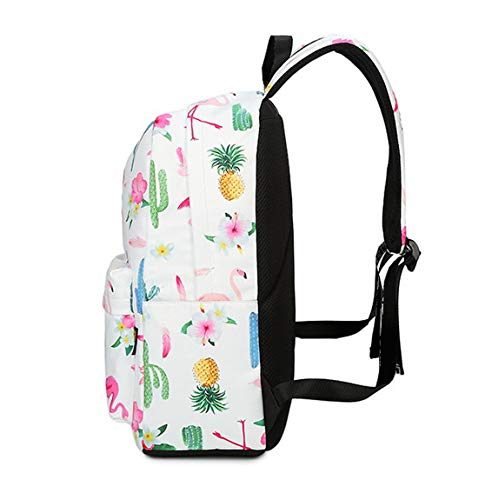 Joymoze Waterproof Cute School Backpack for Boys and Girls Lightweight Chic Prints Bookbag Flamingo