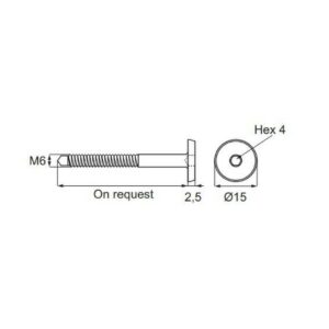 M6 Threaded Half Moon Mini Luna Washers with 120mm Furniture Connecting Bolts for Bunk Beds Cots - Set of 4