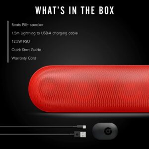 Beats Pill+ Plus Portable Wireless/Bluetooth Speaker in Red (Comes with Charging Cable)