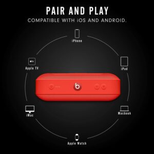 Beats Pill+ Plus Portable Wireless/Bluetooth Speaker in Red (Comes with Charging Cable)