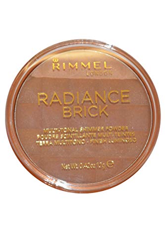 Rimmel London Radiance Brick - 001 Light - Bronzer, Radiant Finish, Ultra-Fine, Adds Dimension, 0.42oz