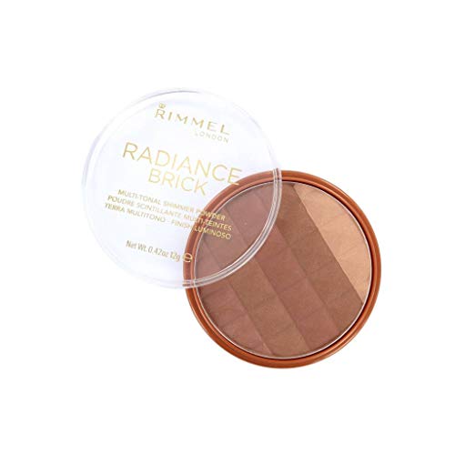 Rimmel London Radiance Brick - 001 Light - Bronzer, Radiant Finish, Ultra-Fine, Adds Dimension, 0.42oz