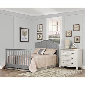Dream On Me Ella 5-in-1 Full Size Convertible Crib in Storm Grey, Greenguard Gold Certified