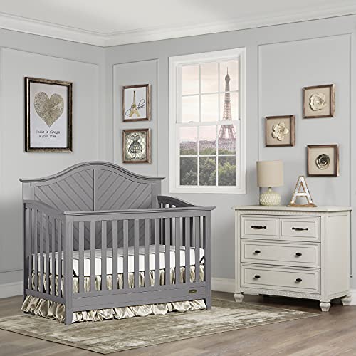 Dream On Me Ella 5-in-1 Full Size Convertible Crib in Storm Grey, Greenguard Gold Certified