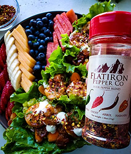 Flatiron Pepper Co - Four Pepper Blend. Premium Red Chile Flakes. Habanero - Jalapeno - Arbol - Ghost Pepper