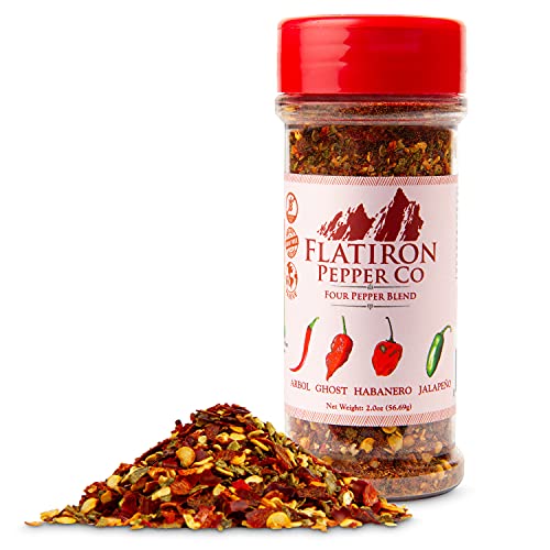 Flatiron Pepper Co - Four Pepper Blend. Premium Red Chile Flakes. Habanero - Jalapeno - Arbol - Ghost Pepper