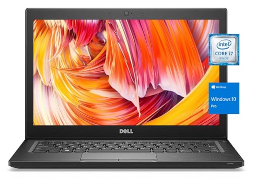 Dell Latitude 7280 Intel Core i7-6600U X2 2.6GHz 16GB 256GB SSD 12.5', Black (Renewed)