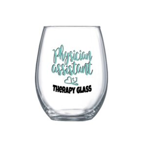 zoey christina physician assistant therapy glass funny gifts for her pa women large 18 ounce stemless wine glass 0022