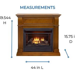 Duluth Forge Dual Fuel Ventless Gas Fireplace System with Mantle, Remote Control, 5 Fire Logs, Use with Natural Gas or Liquid Propane, 26000 BTU, Heats up to 1350 Sq. Ft., Apple Spice