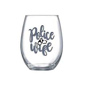 police wife gift idea supplies for her large stemless wine glass from husband 0030
