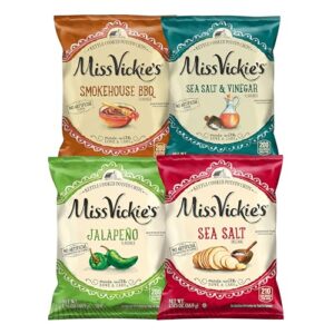 miss vickie's kettle cooked potato chips, variety pack, 1.375 ounce (pack of 28)