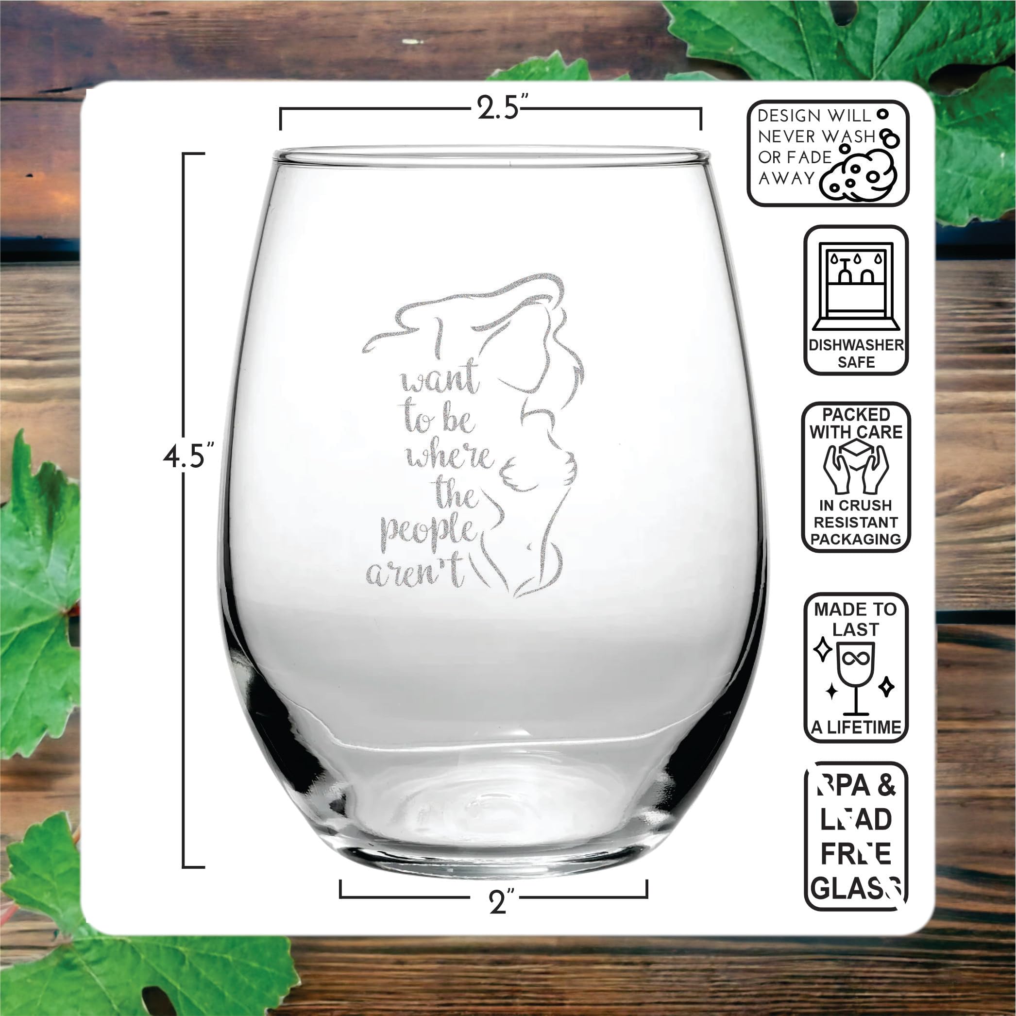 I Want to be Where the People Aren't Funny Mermaid Gift Birthday Present Anniversary Gifts Couples Handmade Mermaid Wine Glass Introvert Humor (15oz)