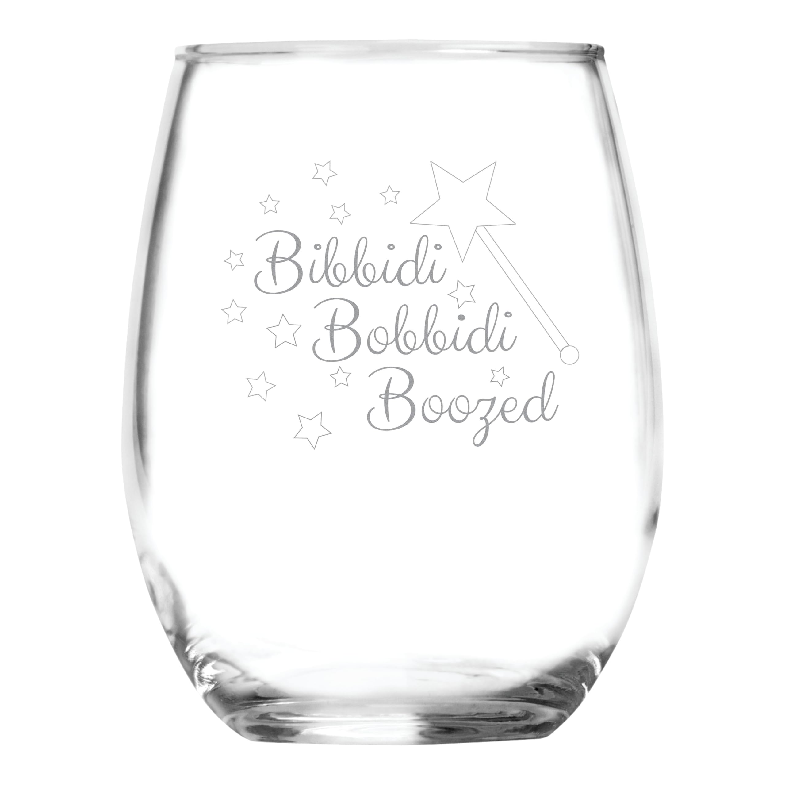 Bibbidi Bobbidi Boozed Princess Wine Glass Engraved Birthday Present Funny Anniversary Gifts Couples Handmade Fairy Godmother (15oz)