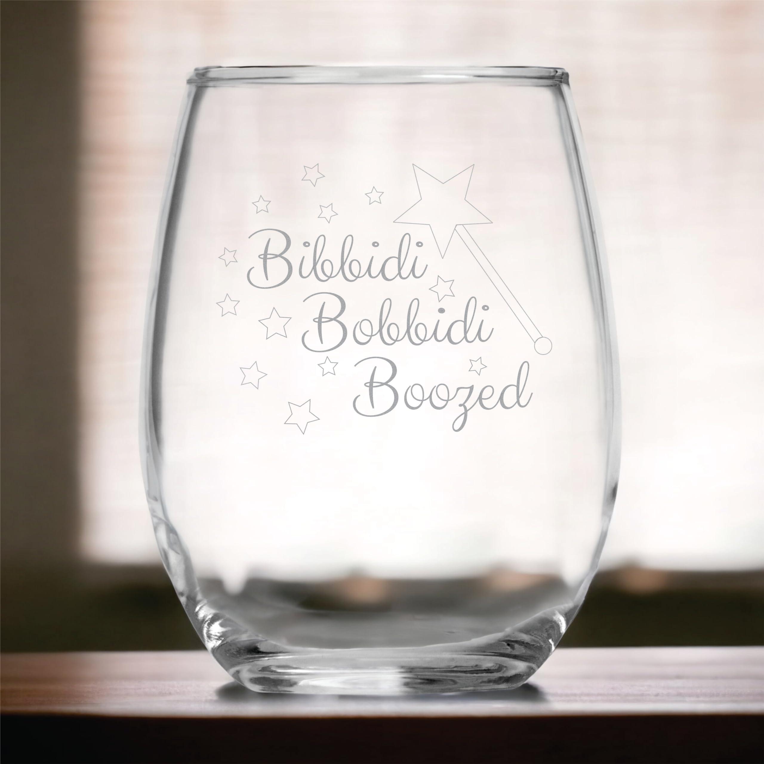 Bibbidi Bobbidi Boozed Princess Wine Glass Engraved Birthday Present Funny Anniversary Gifts Couples Handmade Fairy Godmother (15oz)