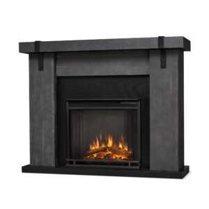 aspen 49" electric fireplace in gray barnwood by real flame