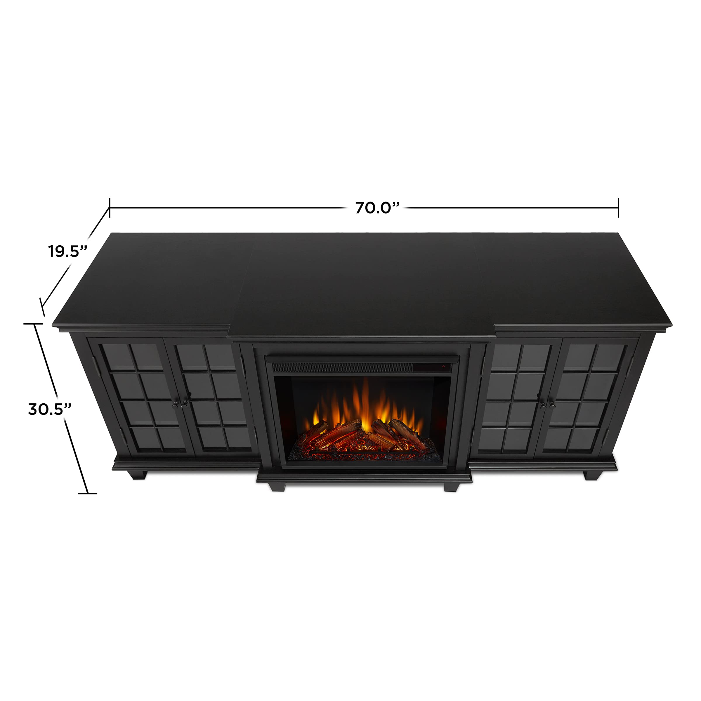 Real Flame Marlowe Fireplace TV Stand in Black