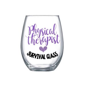 funny physical therapist christmas 2023 gifts for women stemless wine survival glass for her 0027