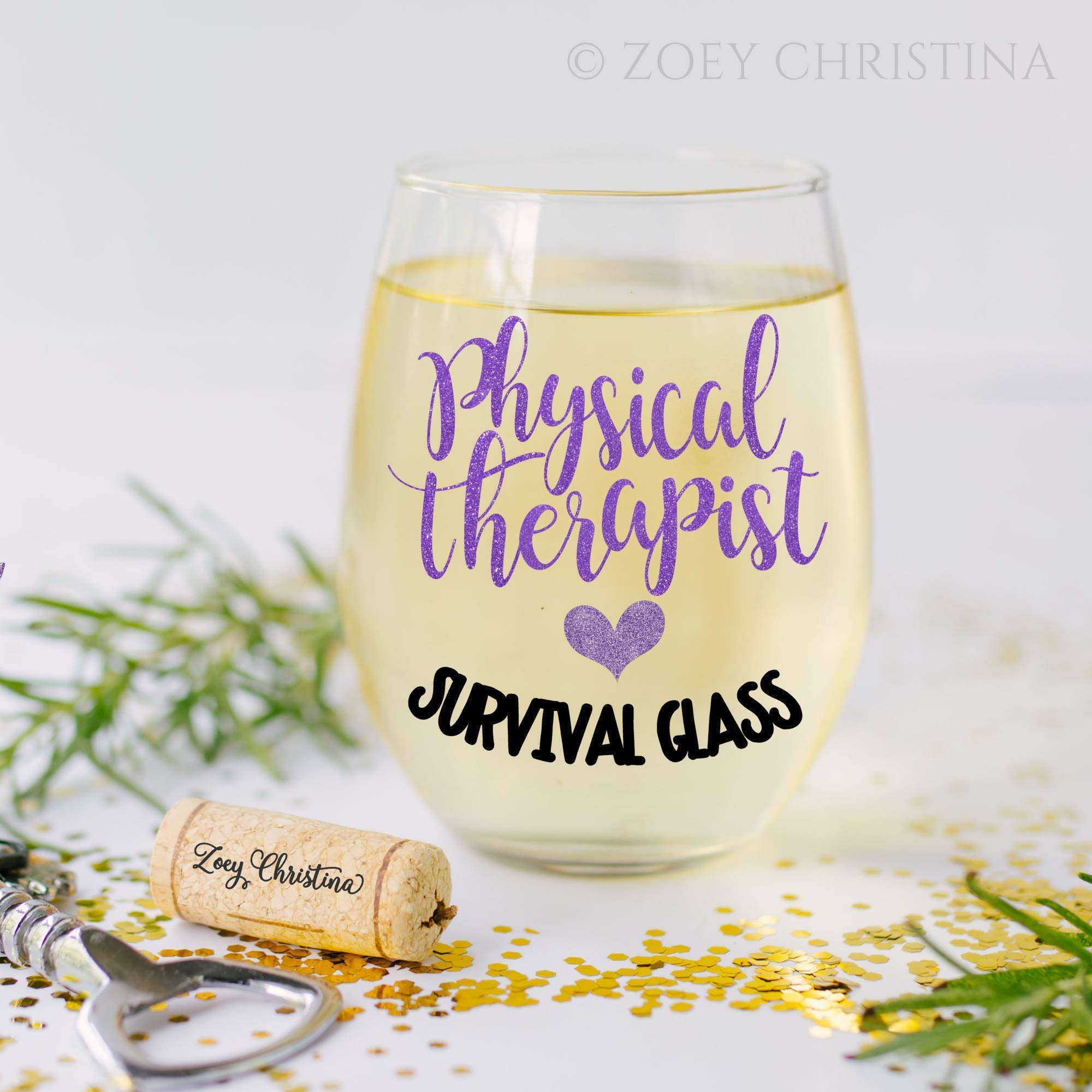 Funny Physical Therapist Christmas 2023 Gifts for Women Stemless Wine Survival Glass for Her 0027